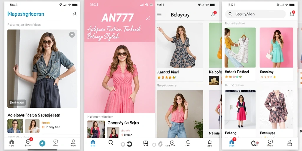 Tampilan antarmuka user-friendly AN777 untuk belanja fashion.