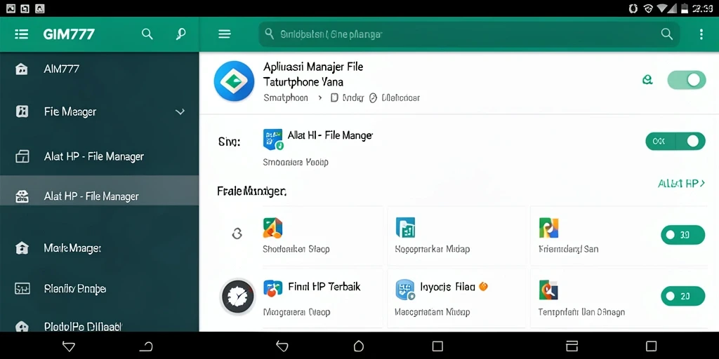 Tampilan antarmuka GIM777 yang sederhana dan fungsional untuk File Manager.