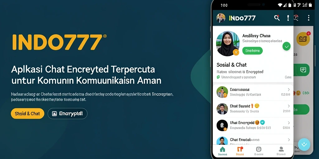 Antarmuka modern aplikasi INDO777 untuk chatting aman.