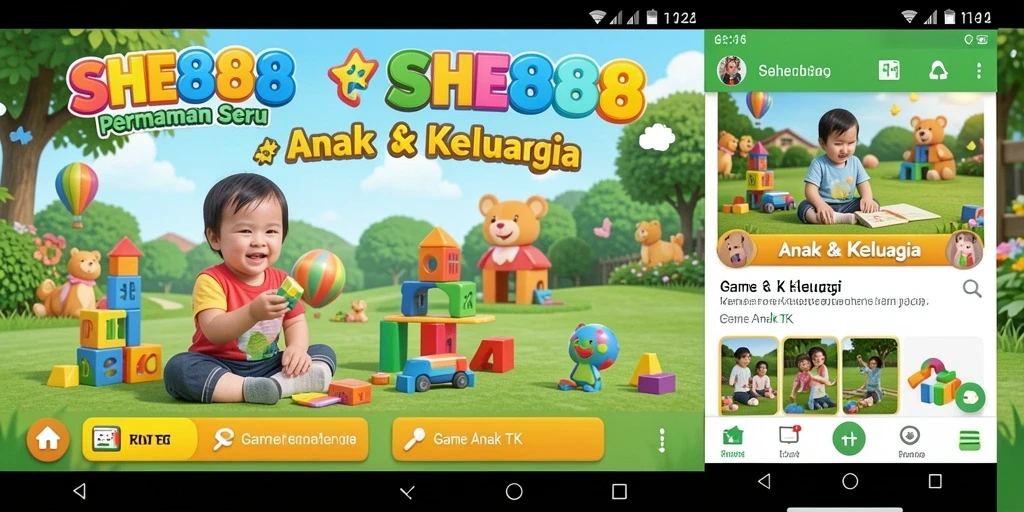 Tampilan antarmuka pengguna yang ceria dan ramah anak.