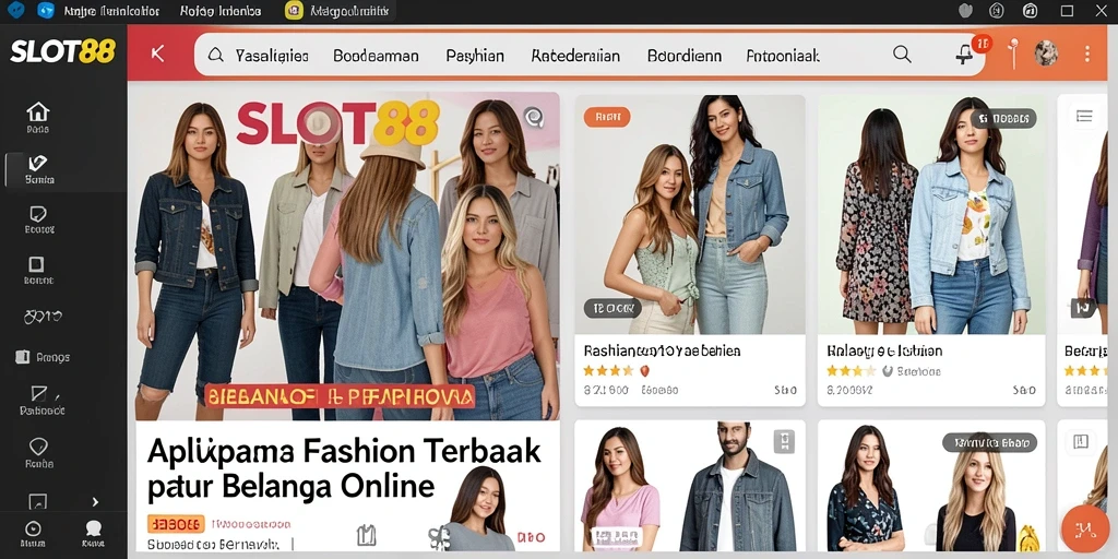 Antarmuka aplikasi SLOT88 yang menarik dan praktis untuk belanja fashion.